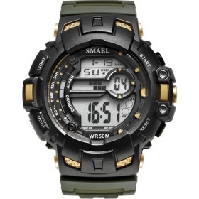 Resim Hanyang Armygreen Altın Smael Erkekler Spor Saatler Lüks Marka Askeri Dijital Saat 50 M Su Geçirmez Yüzme Açık Tırmanma Kol Saati Erkek Masculino (Yurt Dışından) 