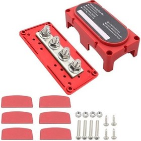 Resim Wondernest Cp-3088-02 300a 48v 4 Yollu M10 Terminalli Kırmızı Bakır Busbar Kırmızı 
