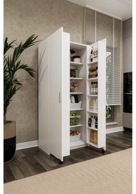 Resim Asra Trend %100 MDFLAM Mutfak Kiler Dolabı Beyaz Mk-01 