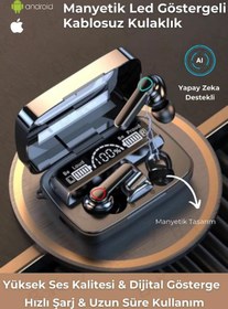 Resim Powerbank Özellikli Led Göstergeli Kablosuz Bluetooth Kulaklık Tüm Cihazlara Uyumlu Oyuncu Kulaklık 