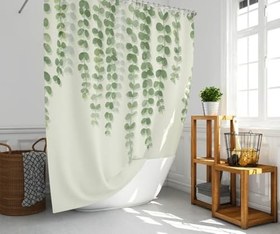 Resim Banyo Perdesi 1x180x200 Tek Kanat Duş Perdesi Halka Hediyeli Duşakabin Perdesi Ivy 