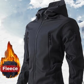 Resim Erkekler için Ağır Hizmet Tipi Arktik Rüzgar Geçirmez Ceket - Fermuarlı Kapüşonlu, Çok Cepli Termal İzole Dış Giyim - Kayak, Avcılık, Dağcılık, Kış Sporları İçin Siyah Soğuğa Dayanıklı Mont - Makinede Yıkanabilir, Sportif Kesimli Tasarım, Dayanıklı Outdoor Giysi 