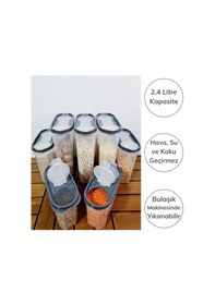 Resim 2 Kapaklı Ölçekli Erzak Kuru Gıda Saklama Kutusu Kabı 2.4 Litre-s 