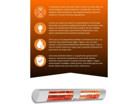Resim Aqua 3000 Watt GSA30 Kumandasız Suya Dayanıklı Elektrikli Infrared Isıtıcı-Beyaz 
