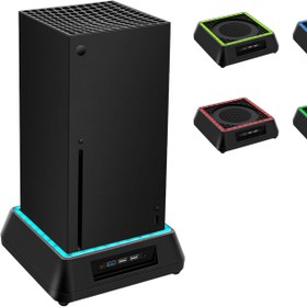 Resim Tolesum Xbox Series X için geliştirilmiş fan standı, RGB LED'li soğutucu stand, 4 büyük ve turbo fan, USB 3.0 ve 2.0 bağlantı noktası ve 3 hız kademesi, ayarlanabilir soğutma sistemi, Xbox Series 