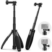 Resim Wezone Telesın S1-mnp-01 Spor Kamera Tripod Selfie Çubuğu 40cm Maksimum Uzunluk Alüminyum Siyah 