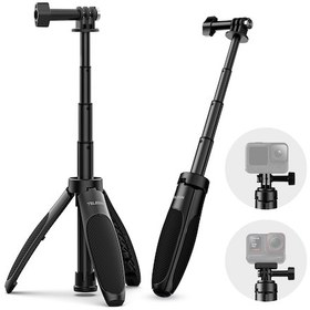 Resim Wezone Telesın S1-mnp-01 Spor Kamera Tripod Selfie Çubuğu 40cm Maksimum Uzunluk Alüminyum Siyah 