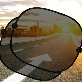 Resim 2 Adet Naylon Fileli Araba Yan Cam Güneşlik - İç Sıcaklık Yalıtımı ve UV Koruma için Arka Cam Blokajı 