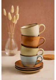 Resim Kadıkızı 8 Parça Calma Clasıco 4 Kişilik Porselen Çay Fincan Takımı Çok Renkli 