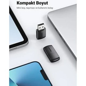 Resim Mena Rise 2.4 ve 5 Ghz Dual Band USB Wi-Fi Alıcı Ağ Adaptörü 