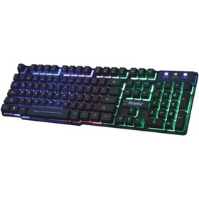 Resim Piranha 2345 Gaming Keyboard Oyuncu Klavyesi Kumaş Kablo 7 RGB 