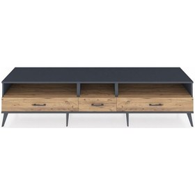 Resim Hyperion Tv Ünitesi 3 Raflı 3 Çekmeceli 220x44x51 Antrasit-çam Atlas Çam/atlas Çam - Antrasıt 