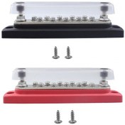 Resim 10 Terminal Bara Güç Dağıtım Terminal Bloğu Toz Kapaklı Sağlam Kırmızı Ve Siyah 