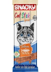 Resim Snacky Somon Etli Kedi Stick Ödül Maması 3 x 5 G 