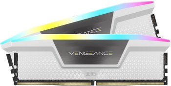 Resim Corsair 32GB(2x16) Vengeance RGB Beyaz 6200mhz CL36 DDR5 Ram (CMH32GX5M2B6200C36W) 