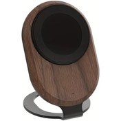 Resim Brightnova Lessmore Ceviz Rengi Ahşap Kablosuz Şarj Cihazı Telefon Tutucu Iphone 16 15 14 13 12 Pro Max Plus Ve Samsung Uyumlu 