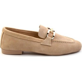 Resim Bambi Vizon Leather Kadın Loafer Ayakkabı K01763071002 Vizon 