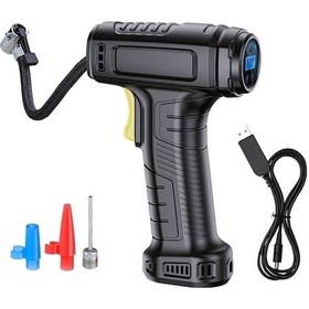 Resim Geeksen Hava Kompresörlü Lastik Şişirme Makinesi, Gösterge Göstergesi, Led Işık Ve Nozul Hava İğnesi İle 12v A 