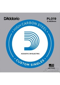 Resim D'addario Pl019 Elektro Ve Akustik Tek Tel Plain Steel 019 