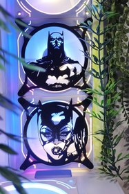 Resim Caseybox Batman-Catwoman 120x120 mm Siyah Çerçeveli Pc Masaüstü Bilgisayar İkili Fan Kapağı 