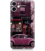 Resim iPhone Uyumlu 12 Mini Silikon Kılıf Kitapçı Ve Pembe Volkswagen 