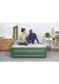 Resim Bestway 69646 Toughlite Tpu Çift Kişilik Dahili Pompalı Şişme Yatak 2.03m X 1.52m X 46 Cm Yeşil 