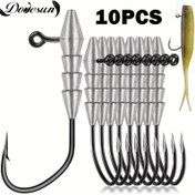Resim Güvercinler 10 adet Balıkçılık Yüzme Jig Kafaları - Kurşun ve Karbon Çelik Hover Rig'leri ile Weed-Guard, Çeşitli Boyutlar 1/16oz ve 1/8oz, Bas, Walleye, Kedi Balığı için Kutulu, Yabani Ot Yatakları ve Açık Sular, Kedi Balığı Rig'ları | Dokulu Bitiş Jig'leri | Şık Metal Jig'ler, Balıkçılık Yemi 