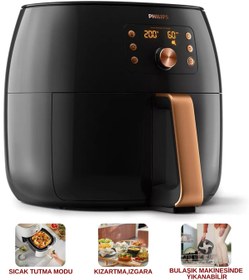 Resim Philips Xxl 7,3 Litre Ultra Premium Airfryer Siyah Bakır - Yeni Seri - Aile Boyu Kapasite 
