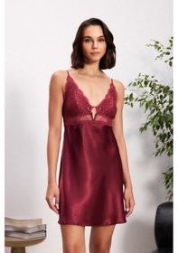 Resim Pierre Cardin 6'lı Bordo Uzun Gecelik Sabahlık Set 6035 Bordo 