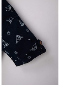 Resim DeFacto Erkek Bebek Flamlı Poplin Desenli Kısa Kollu Gömlek C3412A524SMNV256 Lacivert 