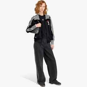 Resim adidas Vintage Striped Rib Track Kadın Siyah Eşofman Üstü 