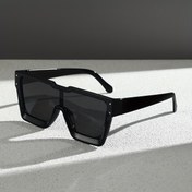 Resim Unisex Büyük Kare Moda Gözlükleri - Dekoratif Lensli Dayanıklı Siyah Şık Gözlük, Kadınlar & Erkekler için Şık Hediye, Cesur İfade Aksesuarı, Minimalist Tasarım, Hafif Gözlük 