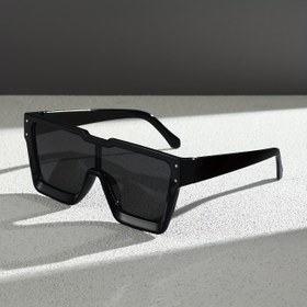 Resim Unisex Büyük Kare Moda Gözlükleri - Dekoratif Lensli Dayanıklı Siyah Şık Gözlük, Kadınlar & Erkekler için Şık Hediye, Cesur İfade Aksesuarı, Minimalist Tasarım, Hafif Gözlük 