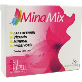 Resim minamix Lactoferrin Probiyotik Çinko Vitamin B12 Folik Asit İçeren Bağışıklık Demir Desteği Özel Formülasyon 30 Kapsül 