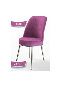 Resim Canisa Concept Dexa Serisi Mor Renk 4 Adet Sandalye, Renk Mor, Ayaklar Krom Mor 