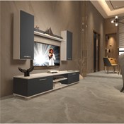 Resim Decoraktiv Eko 7 Mdf Dvd Tv Ünitesi Tv Sehpası - Beyaz - Antrasit 