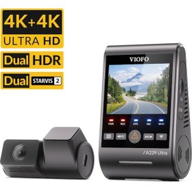 Resim Viofo A229 Ultra 2 Kameralı Ön Ve Arka 4k+4k Sony Starvis 2 Sensörlü Dual Hdr Wi-fi 6 Gps'li Araç Kamerası 