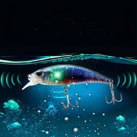Resim USB Şarj Edilebilir LED Balık Yemi - 10cm, 19g, Titreşimli & Yanıp Sönen Hareketli, Su Geçirmez, Noel, Şükran Günü, Öğretmenler Günü, Babalar Günü, Büyükanne ve Büyükbaba Günü için Mükemmel 