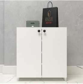 Resim Kenzlife Kapaklı Ayakkabılık Bosnevi Mat Beyaz Suntalam 065 080 30 Onaltı Çift Ayakkabı Kapasitesi Arkalıksız Beyaz 