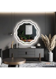 Resim Zavira Beyaz Led'li Lazer Kumlamalı Lavabo & Banyo Aynası Dokunmatik Sensörlü 80 X 80 