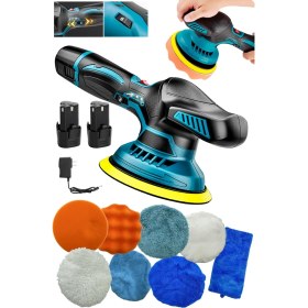 Resim Proxtech Orbital Kablosuz Akülü Lityum 2x Batarya 6 Devir Ayarlı Detay Pasta Cila Polisaj Makinesi Ful Set 