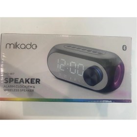 Resim Mikado Md-W7 1200MAH 5W Siyah Bluetooth-Aux-Derece-Usb-Fm Double Alarmlı Saat Speaker Speaker 