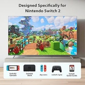 Resim Nintendo Switch 2 aksesuarı için duvar askısı, Switch 2 duvar askısı, Switch 2 yerleştirme istasyonu, 4 Joy-Con kolu, 2 Switch 2 Pro-Controller ve 8 oyun kartı için uyumlu 