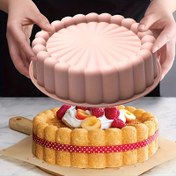 Resim Bu 1 adet/2 adet yapışmaz silikon kek kalıbı ile lezzetli kekler yapın, düğünler, doğum günleri ve daha fazlası için mükemmel! (19.51 cm) 