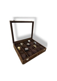 Resim RichBox 20'Li Saat Kutusu Süet Kahve 