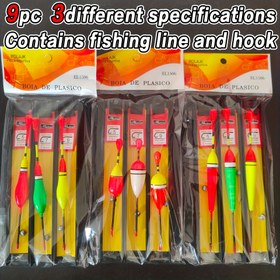 Resim 9 Parça Av Malzemesi Seti - Avrupa Sazan Balıkçılığı Seti, Tatlı Su (Önceden Bağlanmış İp + Kayar Şamandıra), Kurşun Ağırlıklı, Kanca Dahil - Evrensel Nehir Sazanı/Yeşilbaş Balığı ve Luya Balıkçılığı İçin, Yeni Başlayanlar için El Kamışı Aksesuarları 