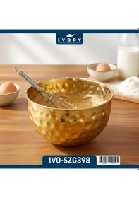 Resim Ivory Gold Çelik Mikser Kabı 24 Cm Şık Ve Dayanıklı Karıştırma Kasesi Gold 