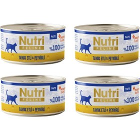 Resim Nutri Feline Tavuk Etli Ve Peynirli Pate Tahılsız Yetişkin Kedi Konservesi 70 G X 4 Adet 