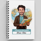 Resim Erkek Coğrafya Öğretmeni Karikatürlü Defter 