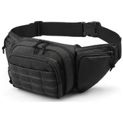 Resim Elmpaly Siyah Renkli Fonksiyonel Tactical Koşu Bel Çantası - Dayanıklı Oxford Kumaş Siyah 